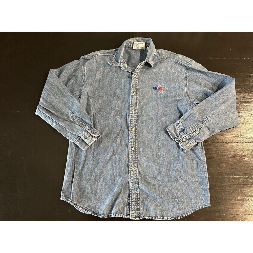 Vintage 90s NBA City Orlando‎ Universal City Walk 1999 Denim Shirt Large